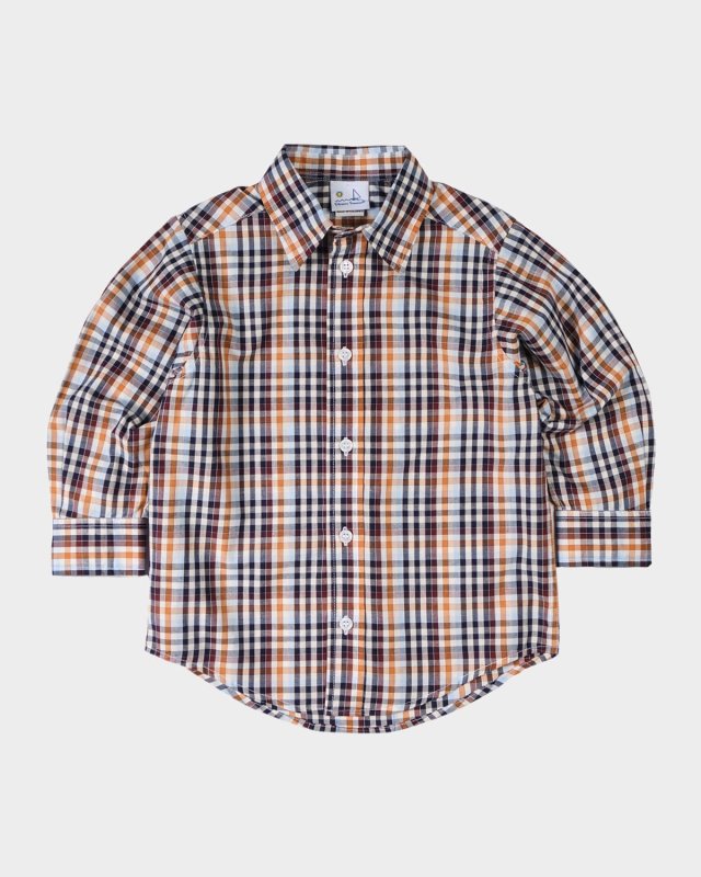 Boy's Plaid Button-Front Shirt, Size 12M-